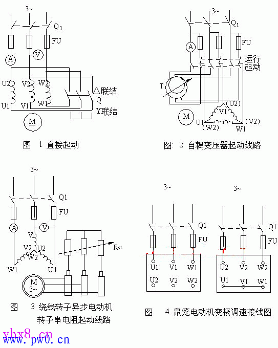 鼠笼电动机变极调速接线图